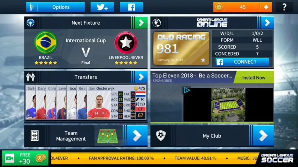دانلود Dream League 2018 – بازی “دریم لیگ 2018“ اندروید + مود
